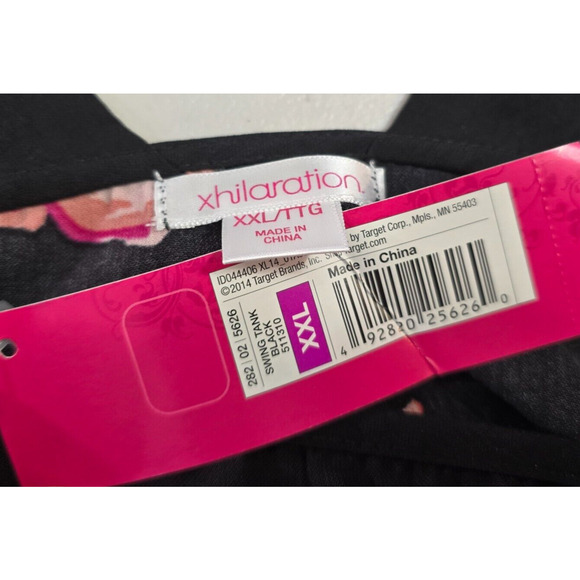 Xhiliration Swing Tank Women's XXL Black Pink Floral Scoop Neck Sleevelese NWT - Picture 3 of 16